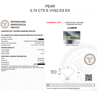Sustainable Diamond Pear Shape 0.74cts